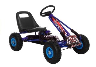 Gokart Niebieski A-15 Pompowane Koła LEAN Toys