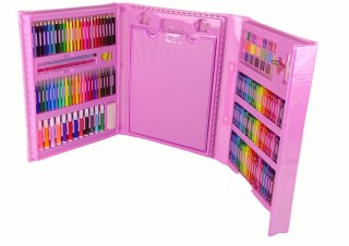 Zestaw Artystyczny Walizka Różowa 208 Elementów LEAN