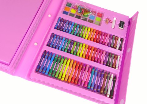 Zestaw Artystyczny Walizka Różowa 208 Elementów LEAN