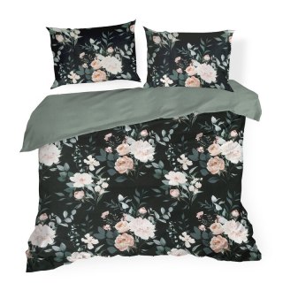 KOMPLET POŚCIELI BAWEŁNIANEJ ROSITA1 160 X 200 CM CZARNY EUROFIRANY