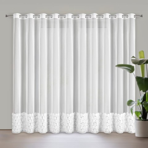 ZASŁONA GOTOWA ROSES 3 350 X 250 CM BIAŁY EUROFIRANY