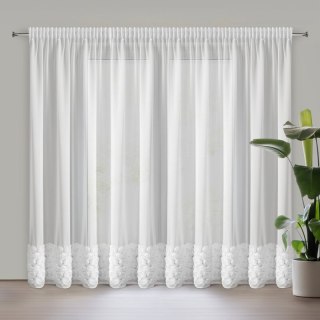 ZASŁONA GOTOWA ROSES 3 NA TAŚMIE 350 X 270 CM BIAŁY EUROFIRANY