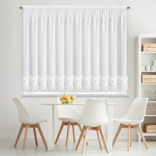 ZASŁONA GOTOWA ROSES 8 NA TAŚMIE 300 X 120 CM BIAŁY EUROFIRANY