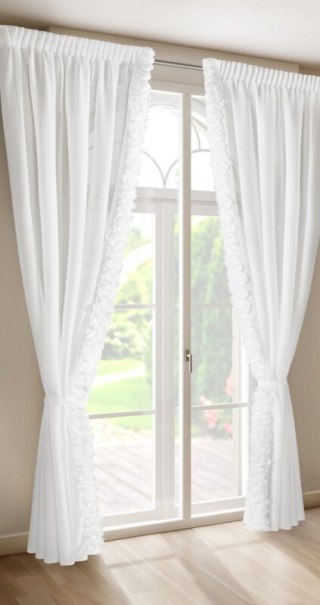 ZASŁONA GOTOWA ROSES NA TAŚMIE 140 X 270 CM BIAŁY EUROFIRANY