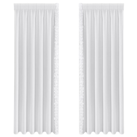 ZASŁONA GOTOWA ROSES NA TAŚMIE 140 X 270 CM BIAŁY EUROFIRANY