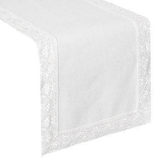 OBRUS SUSAN 40 X 140 CM BIAŁY EUROFIRANY