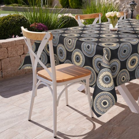 OBRUS GARDEN 140 X 220 CM CZARNY EUROFIRANY