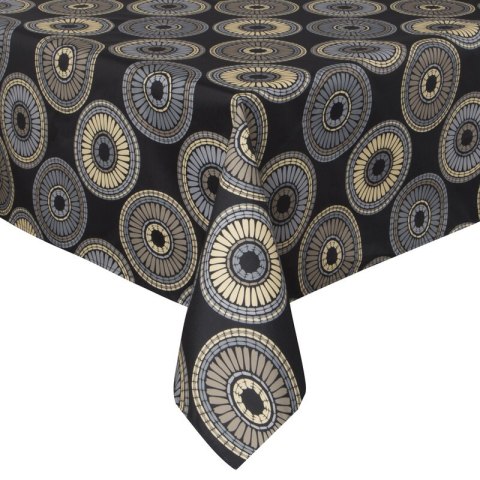 OBRUS GARDEN 140 X 220 CM CZARNY EUROFIRANY