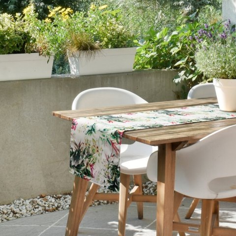 OBRUS GARDEN 40 X 140 CM BIAŁY EUROFIRANY