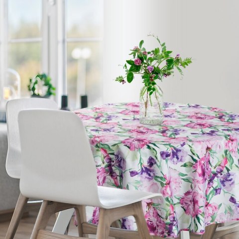 OBRUS GARDEN O 150 CM RÓŻOWY EUROFIRANY