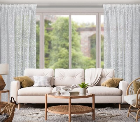 ZASŁONA GOTOWA NELA NA TAŚMIE 140 X 270 CM BIAŁY EUROFIRANY