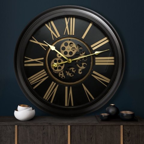 ZEGAR DEKORACYJNY 12 O 64 X 11 CM CZARNY EUROFIRANY