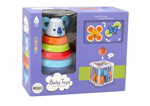 Zestaw Zabawek Sensorycznych Wieża Koala Kostka Edukacyjna Spinnery LEAN Toys