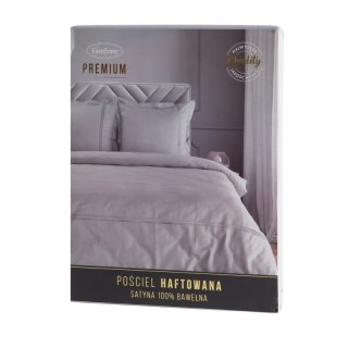 KOMPLET POŚCIELI HAFT4 160 X 200 CM SREBRNY EUROFIRANY