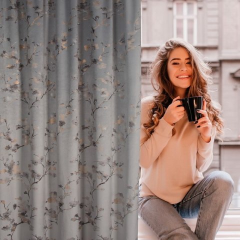 ZASŁONA GOTOWA SELENA NA TAŚMIE 140 X 270 CM SREBRNY EUROFIRANY