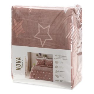 KOMPLET POŚCIELI FLANO 4 220 X 200 CM PUDROWY RÓŻ EUROFIRANY