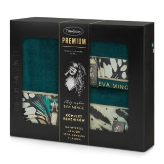 KOMPLET RĘCZNIKÓW EVA15 46 X 36 X 7 CM CIEMNOTURKUSOWY EUROFIRANY