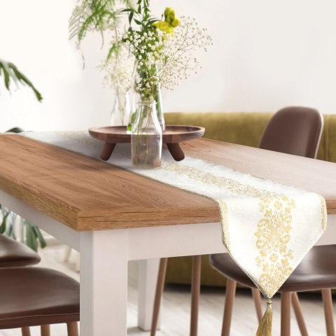 OBRUS MAJORKA 30 X 120 CM BIAŁY EUROFIRANY