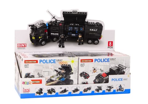 Klocki Konstrukcyjne Służby Specjalne Policja Helikopter Łódź Zestaw MIX LEAN TOYS