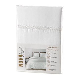 KOMPLET POŚCIELI LINDA 160 X 200 CM BIAŁY EUROFIRANY