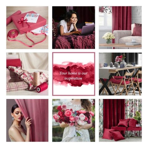 ZASŁONA GOTOWA MOON 2 140 X 250 CM AMARANTOWY EUROFIRANY