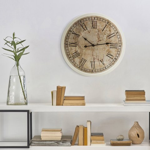 ZEGAR DEKORACYJNY 67 O 40 X 7 CM BEŻOWY EUROFIRANY