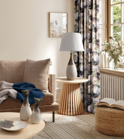 LAMPA DEKORACYJNA KATIA (01) O 28 X 73 CM KREMOWY EUROFIRANY