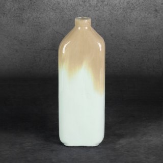 SZKLANY WAZON DEKORACYJNY BALI (01) 11 X 7 X 32 CM BEŻOWY EUROFIRANY