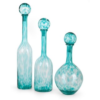 SZKLANY WAZON DEKORACYJNY ISLA FI 14 X 60 CM TURKUSOWY EUROFIRANY