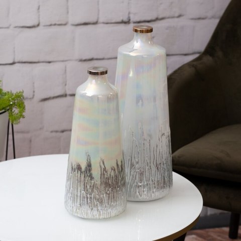 SZKLANY WAZON DEKORACYJNY ADEN (01) FI 15 X 36 CM KREMOWY EUROFIRANY