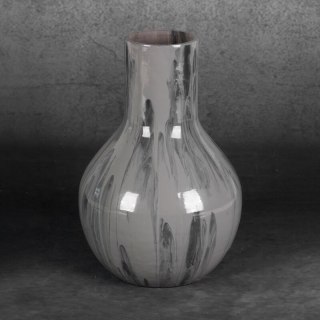 SZKLANY WAZON DEKORACYJNY CALEN (01) FI 18 X 28 CM POPIELATY EUROFIRANY