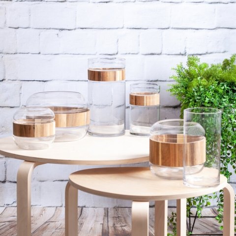 SZKLANY WAZON DEKORACYJNY GRACE2 (06) FI 19 X 18 CM BIAŁY EUROFIRANY