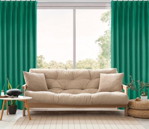 ZASŁONA GOTOWA MILAN NA TAŚMIE 140 X 300 CM CIEMNOZIELONY EUROFIRANY