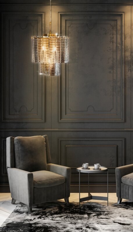 LAMPA DALIA (02) FI 32 X 40 CM ZŁOTY EUROFIRANY