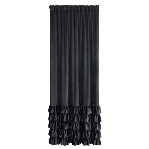 ZASŁONA GOTOWA CARLI NA TAŚMIE 140 X 250 CM CZARNY EUROFIRANY