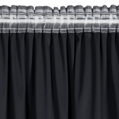 ZASŁONA GOTOWA CARLI NA TAŚMIE 140 X 250 CM CZARNY EUROFIRANY