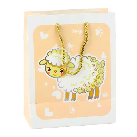 Torba Prezentowa Zwierzęta 3D Pastelowe 23x 18 x 10cm LEAN