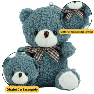 Miś Pluszowy Brelok Zawieszka Ozdoba Granatowy 8cm LEAN TOYS