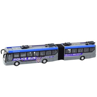 Autobus Policyjny Przegubowy Zdalnie Sterowany RC Światła Szary 1:32 LEAN Toys