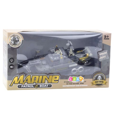Łódź Patrolowa Światła Dźwięki Natrysk Wodny Ruchome Elementy LEAN Toys