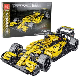 Klocki Konstrukcyjne Samochód Wyścigowy R.S.18 Żółty 1:10 1093 el. LEAN Toys