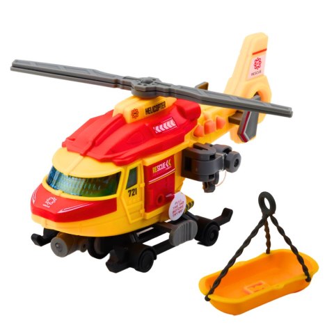 Helikopter Ratunkowy Nosze Hak Wciągarka Napęd Światła Dźwięki Mix LEAN Toys