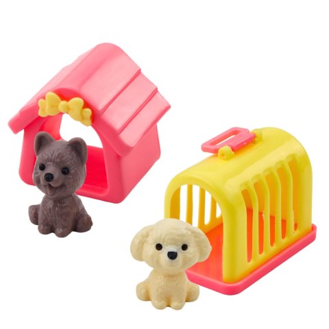 Zestaw Mini Laleczka W Sukience Pieski Buda Transporter LEAN TOYS