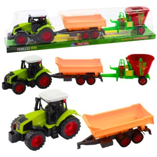 Zestaw Traktor Rolniczy Przyczepa Wywrotka Wóz Paszowy LEAN Toys