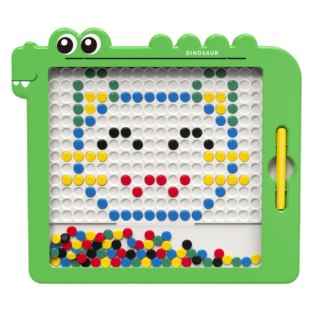 Tablica Magnetyczna Układanka Mozaika Dinozaur Zielony Karty 20 Wzorów LEAN Toys