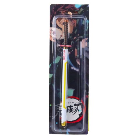 Długopis Miecz Katana Anime Metalowy Czarny Tusz Wymienny Wkład Biało-Żółty LEAN