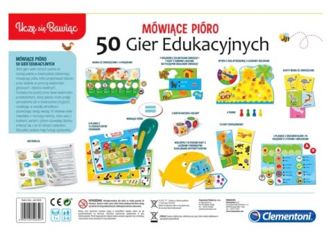 Mówiące Pióro 50 Gier Edukacyjnych Uczę się Bawiąc Język Polski Clementoni 50650 Clementoni