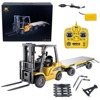 Wózek Widłowy Przyczepa Zdalnie Sterowany Pilot Pomarańczowy 1:10 R/C HUINA