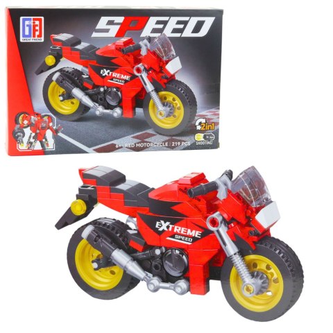 Klocki Konstrukcyjne Motor Motocykl Robot 2w1 217-222 el. Mix LEAN Toys