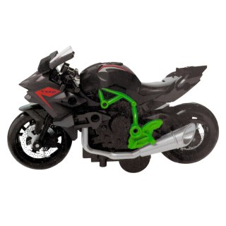 Motocykl Do Składania Skręcania Metal 1:14 DIY Zielono-Czarny LEAN Toys